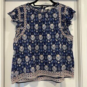 Sea New York Short Sleeve Blouse in Navy